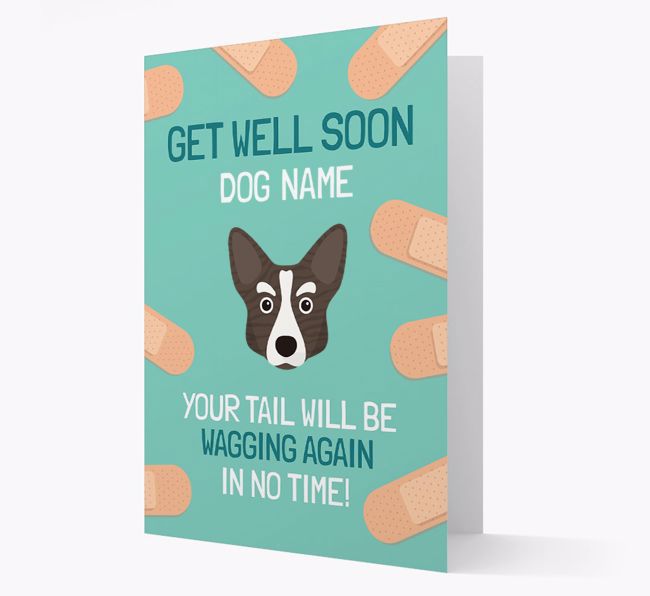 Personalised 'Get well soon {dogsName}' Card with {breedFullName} Icon